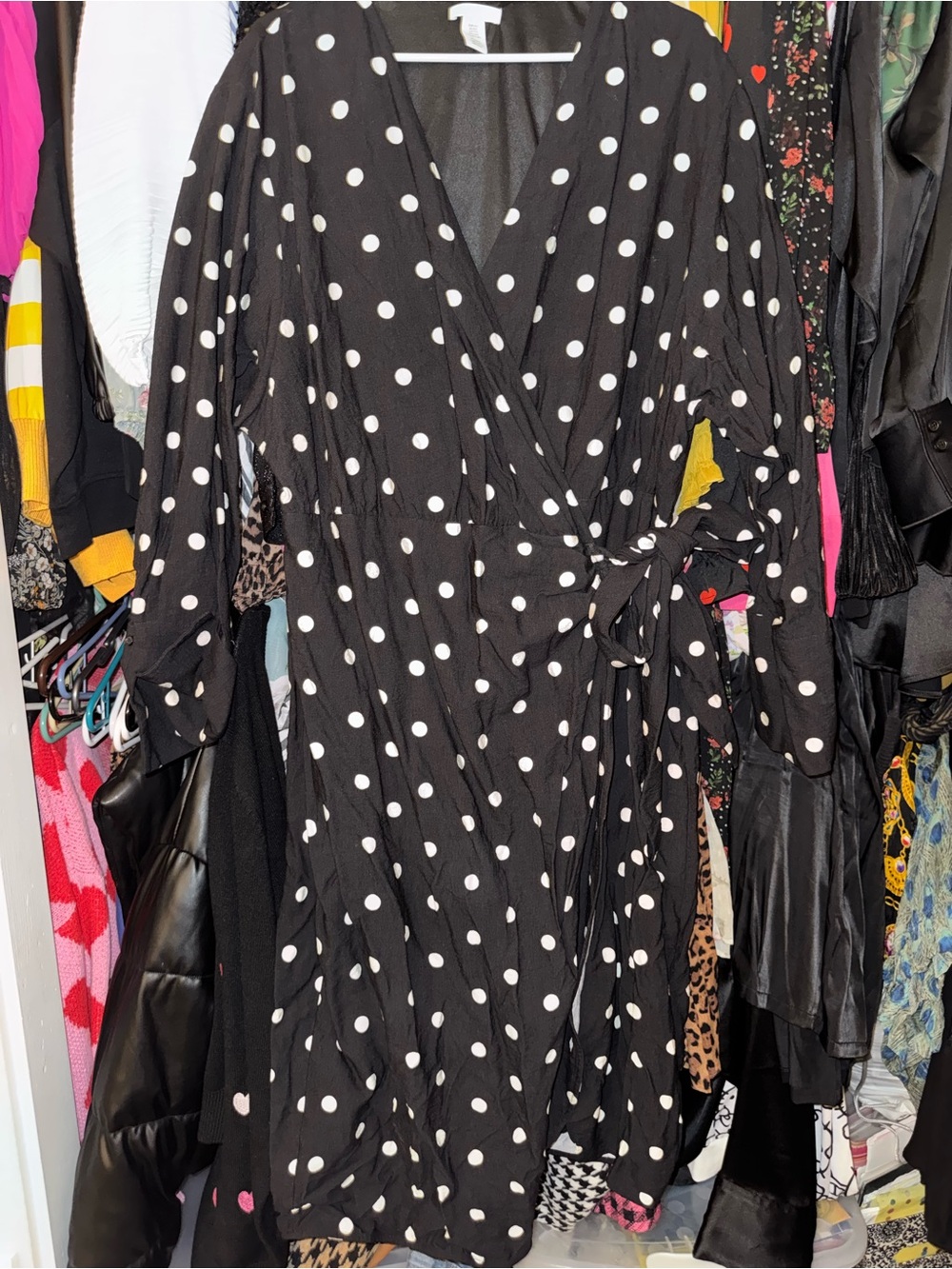 H&M Black and white Polka Dot Wrap Dress